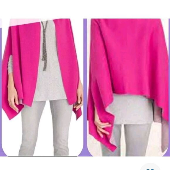 Chicos 4 Way Travel Wrap Cape in Reversible Pink One Size Fits Most - Picture 3 of 16